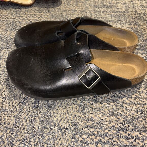 Men\'s Birkenstock Boston Super Grip Black Smooth Leather Clogs EU 41 main image 5